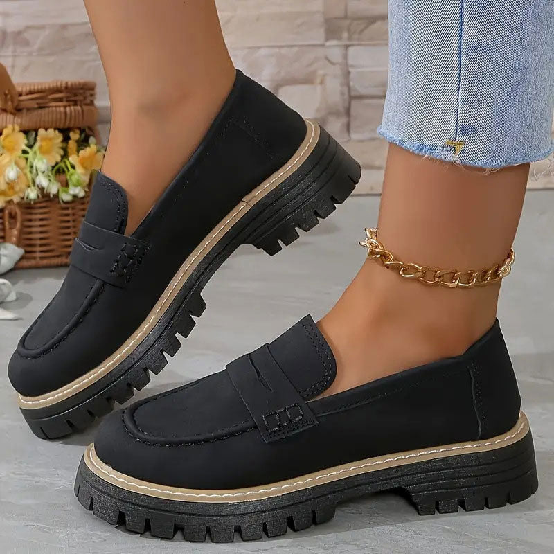 Orthopedische comfortloafers met gevoerde plateauzool