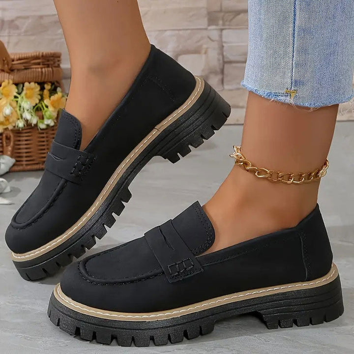 Orthopedische comfortloafers met gevoerde plateauzool