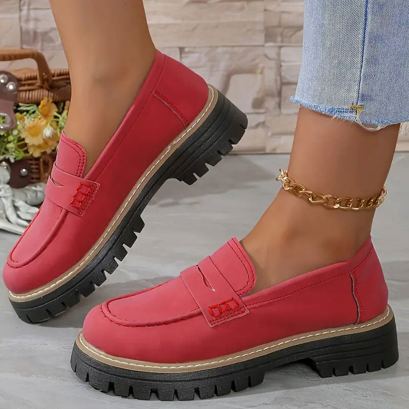 Orthopedische comfortloafers met gevoerde plateauzool