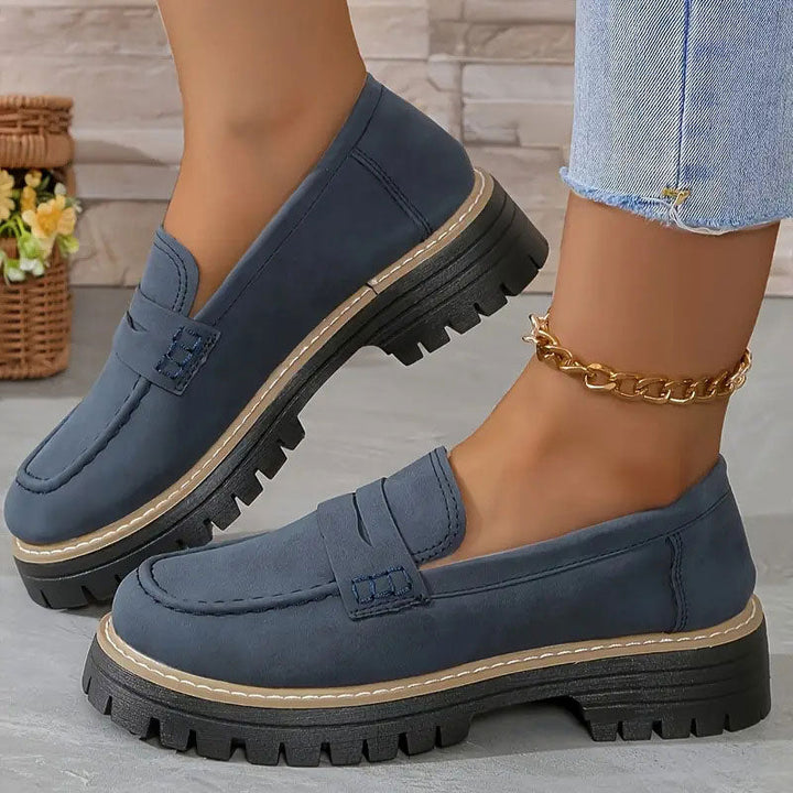 Orthopedische comfortloafers met gevoerde plateauzool
