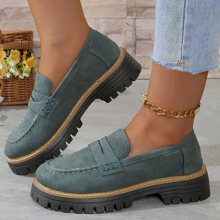 Orthopedische comfortloafers met gevoerde plateauzool