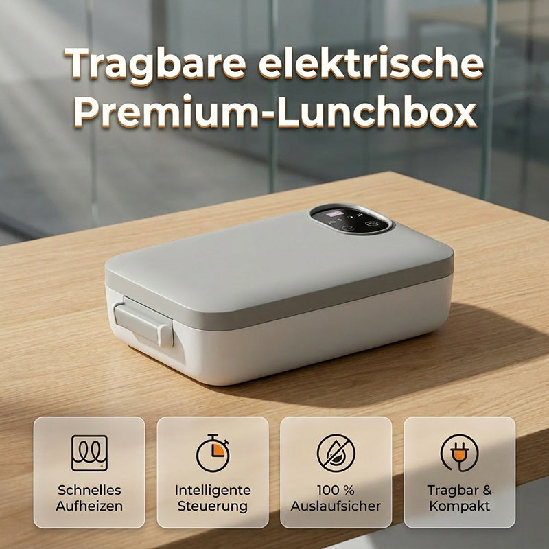 Draadloze, zelfverwarmende elektrische lunchbox met roestvrijstalen inzet