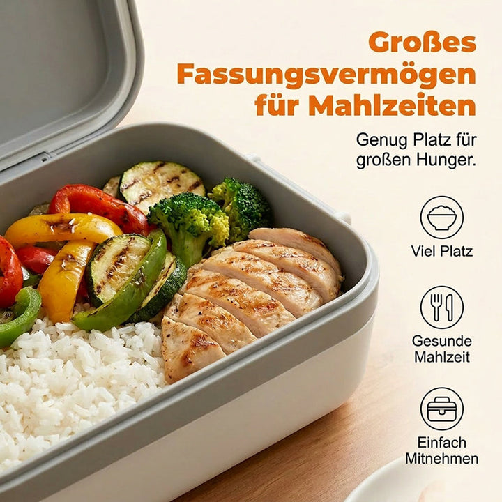 Draadloze, zelfverwarmende elektrische lunchbox met roestvrijstalen inzet