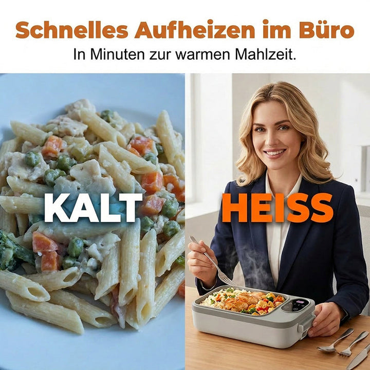 Draadloze, zelfverwarmende elektrische lunchbox met roestvrijstalen inzet