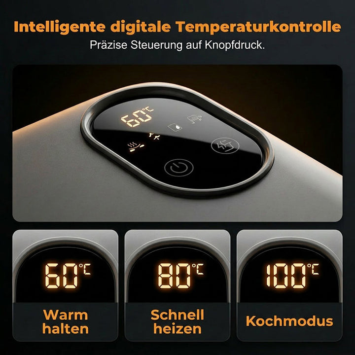 Draadloze, zelfverwarmende elektrische lunchbox met roestvrijstalen inzet