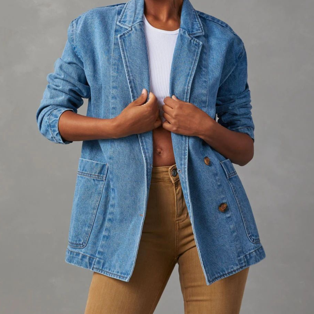 Nessa Denim Jas Dames - Stijlvol & Casual Jasje