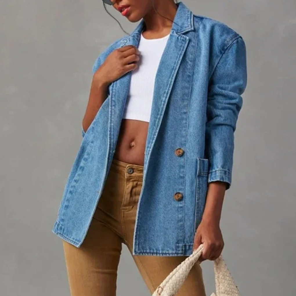 Nessa Denim Jas Dames - Stijlvol & Casual Jasje