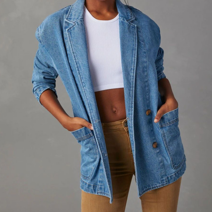 Nessa Denim Jas Dames - Stijlvol & Casual Jasje