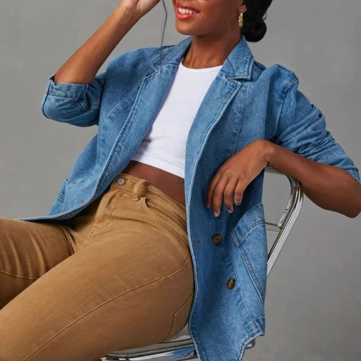 Nessa Denim Jas Dames - Stijlvol & Casual Jasje
