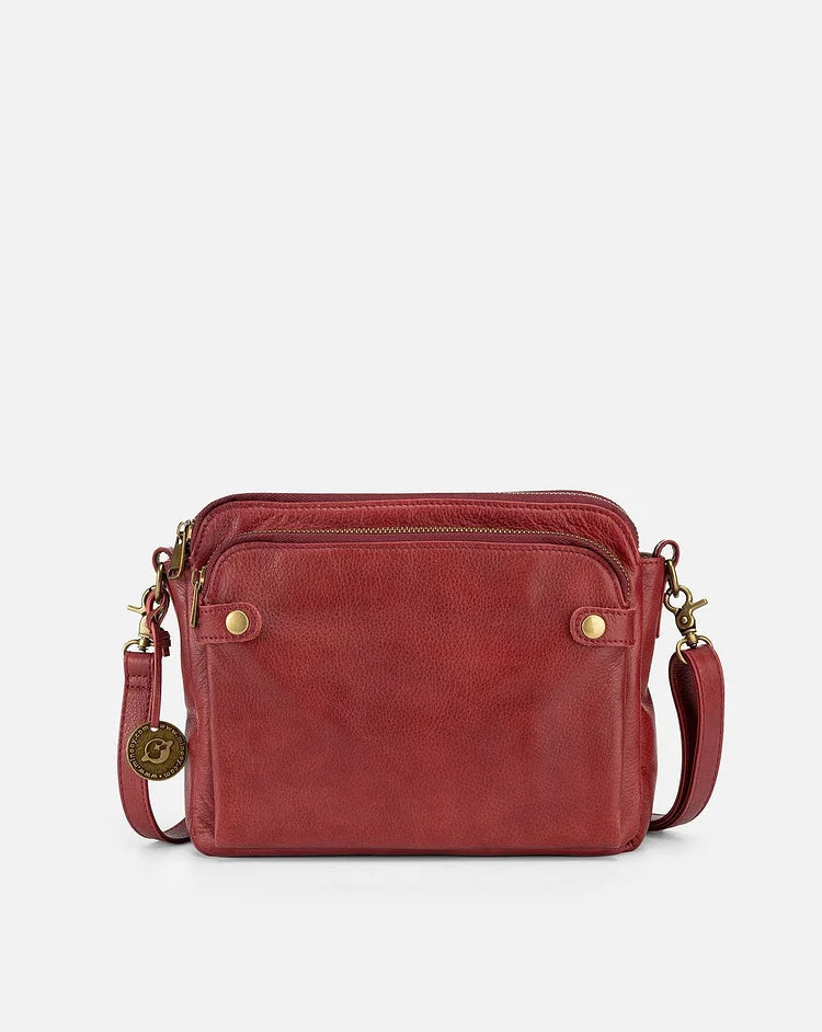 Elegante Leren Crossbody Schoudertas - Verfijning & Ruimte