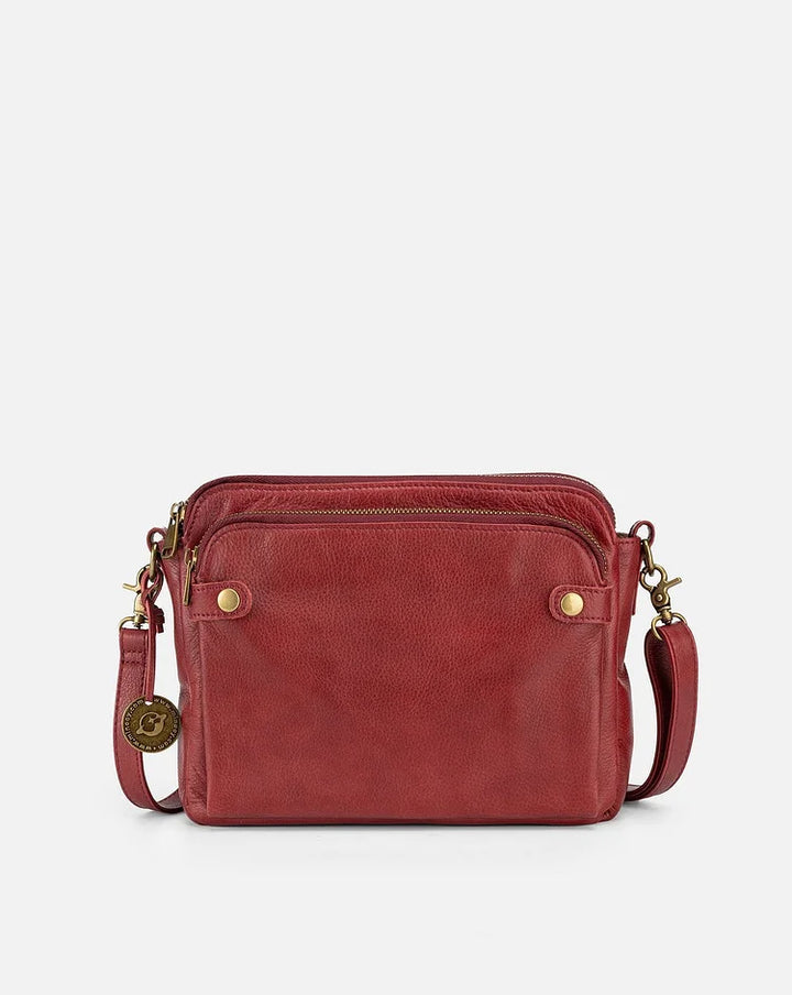 Elegante Leren Crossbody Schoudertas - Verfijning & Ruimte