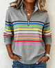 Gestreepte sweater met halve rits