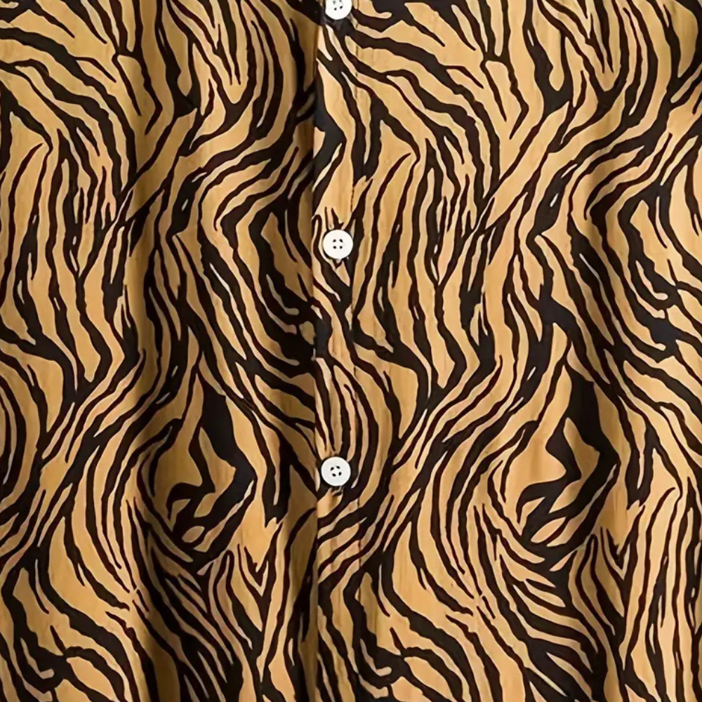 Trendy Tijgeprint Overhemd met Knoopsluiting - Oscar