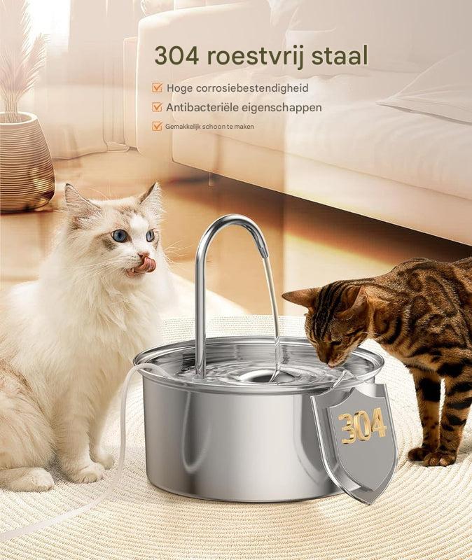 RVS waterfontein voor katten en kleine honden