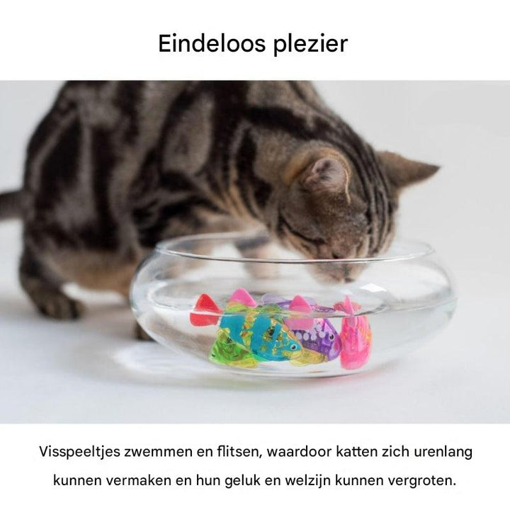 Interactieve kattenspeelgoedset – Realistische zwembeweging en boeiend licht