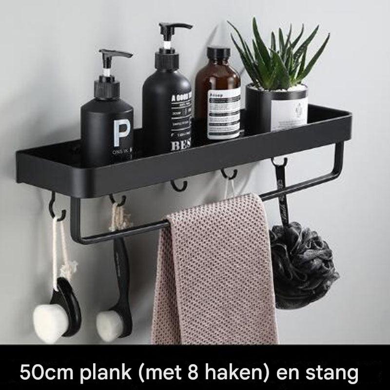 Zwarte aluminium wandplank