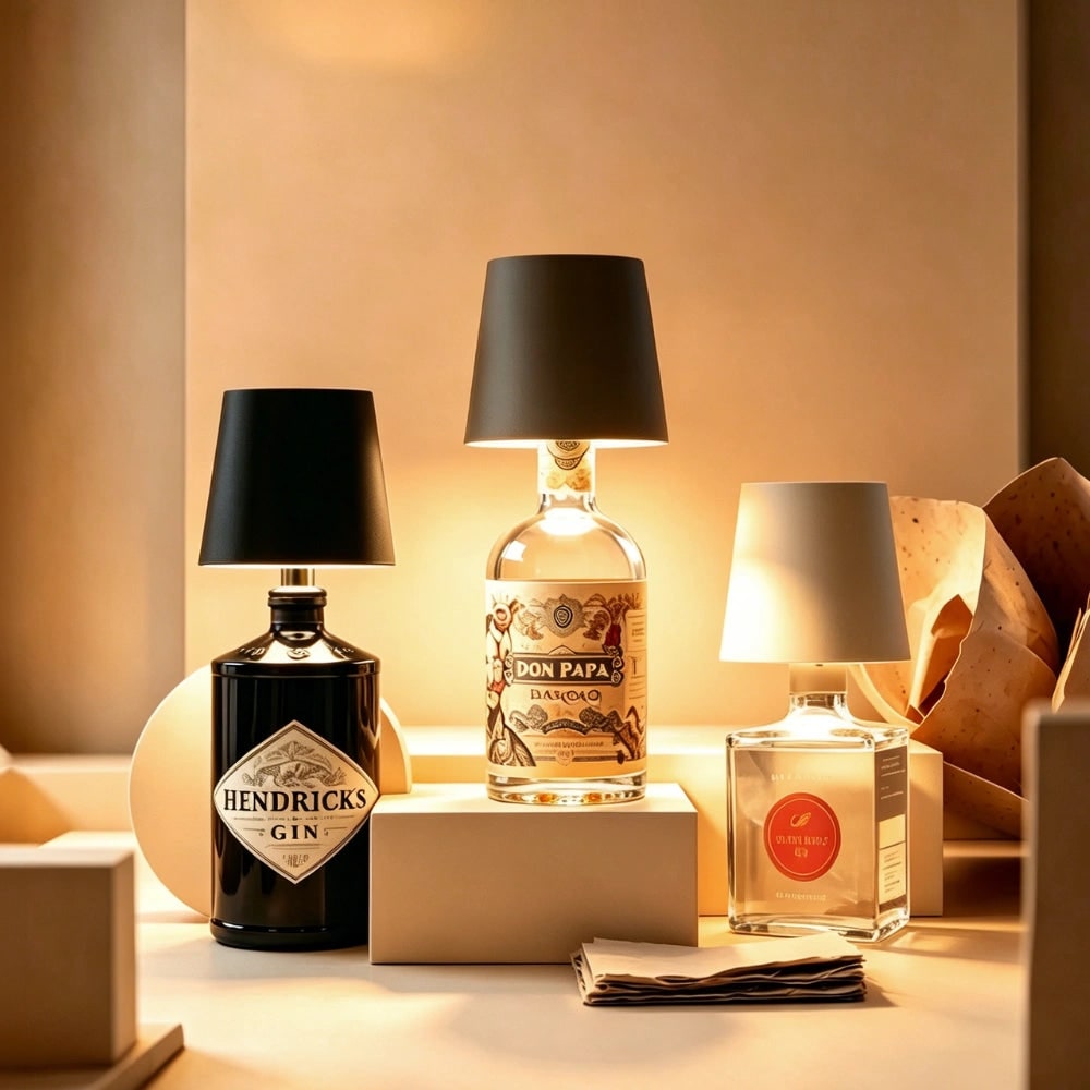 Tafellamp draadloos fles oplaadbaar LED metaal draagbaar design
