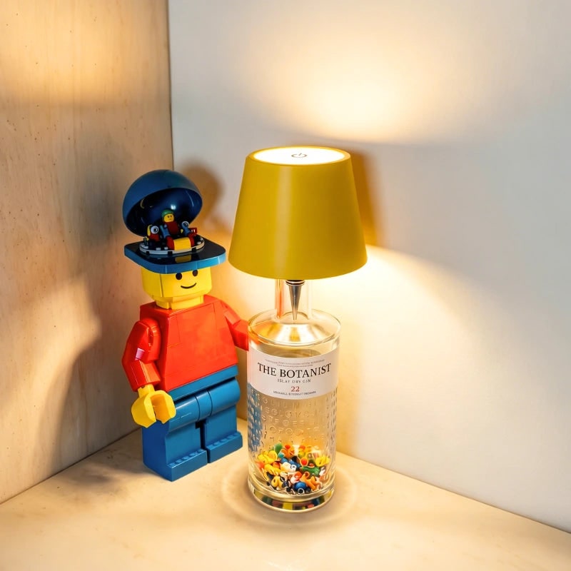 Tafellamp draadloos fles oplaadbaar LED metaal draagbaar design