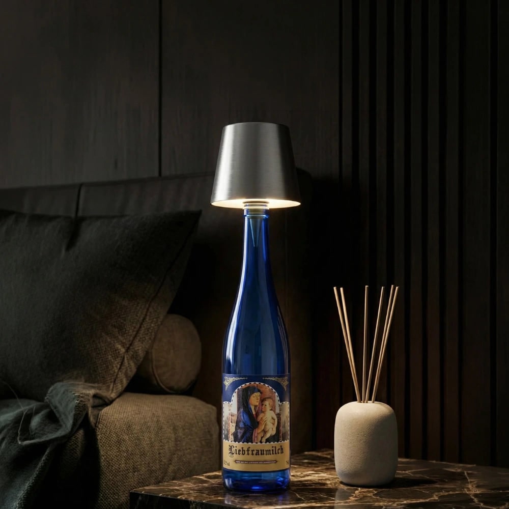 Tafellamp draadloos fles oplaadbaar LED metaal draagbaar design
