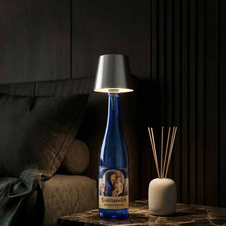 Tafellamp draadloos fles oplaadbaar LED metaal draagbaar design