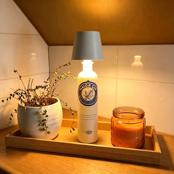 Tafellamp draadloos fles oplaadbaar LED metaal draagbaar design