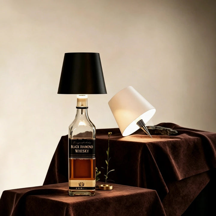 Tafellamp draadloos fles oplaadbaar LED metaal draagbaar design