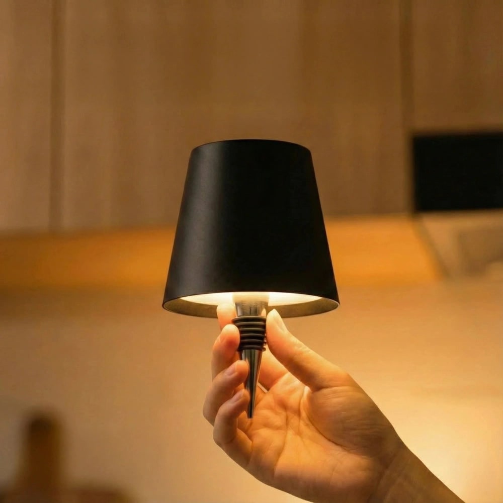 Tafellamp draadloos fles oplaadbaar LED metaal draagbaar design
