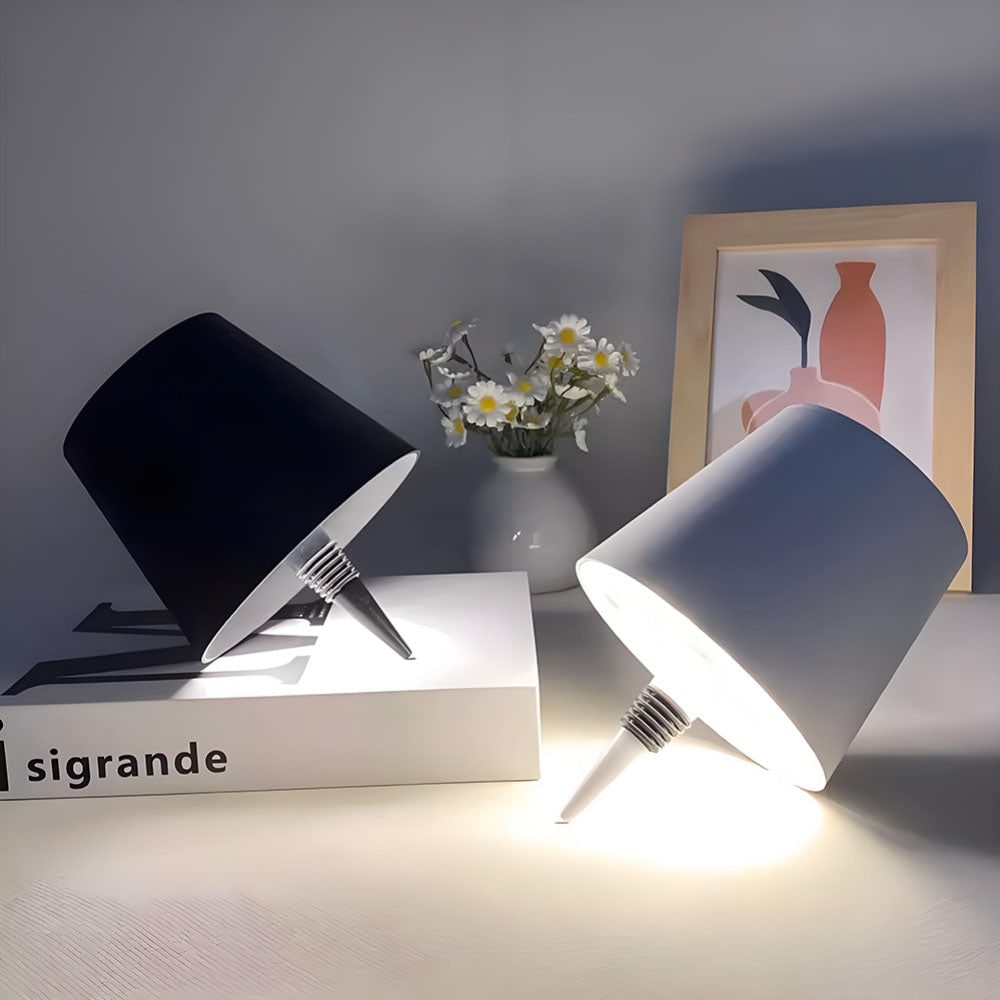 Tafellamp draadloos fles oplaadbaar LED metaal draagbaar design