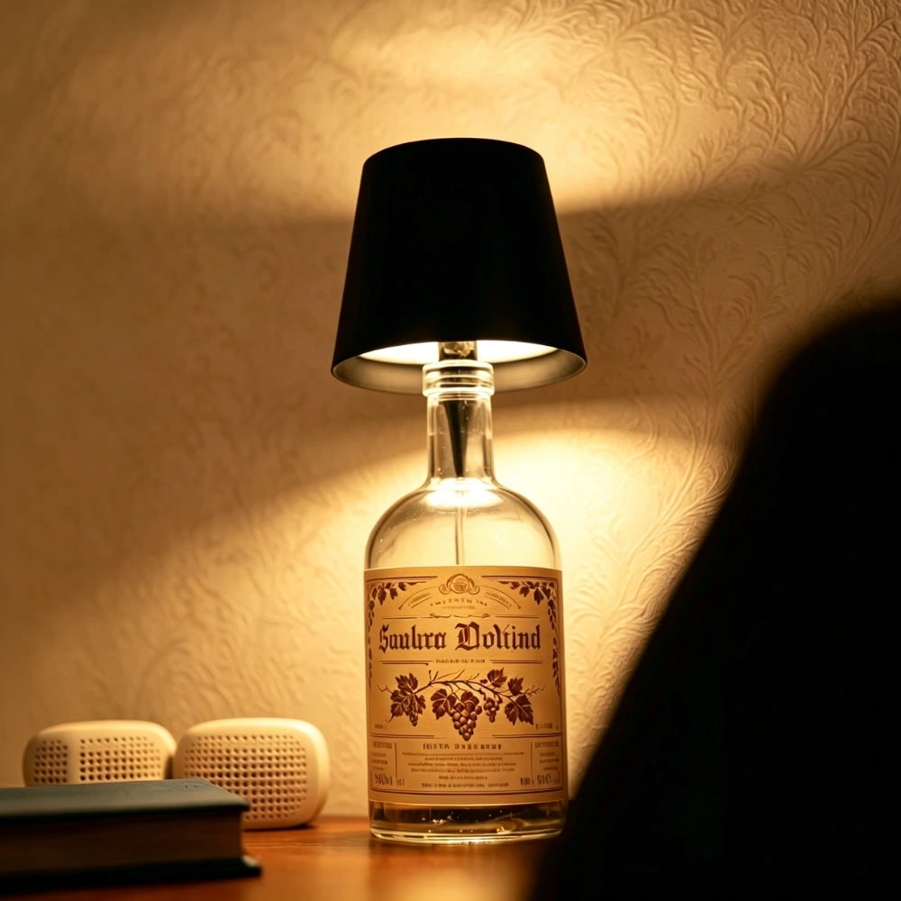 Tafellamp draadloos fles oplaadbaar LED metaal draagbaar design