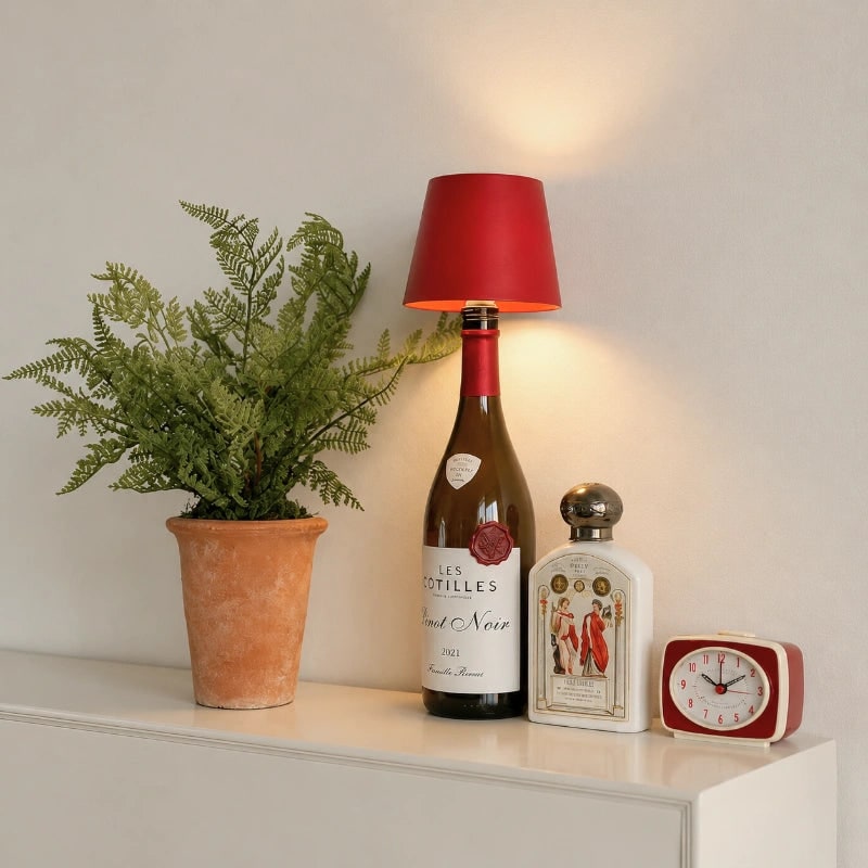 Tafellamp draadloos fles oplaadbaar LED metaal draagbaar design