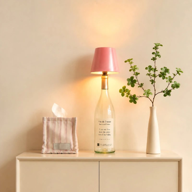 Tafellamp draadloos fles oplaadbaar LED metaal draagbaar design