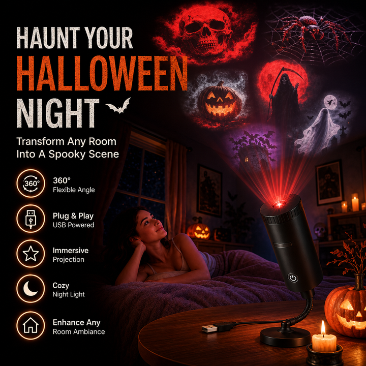 HD Halloween-projector – 6 griezelige scènes voor directe sfeer