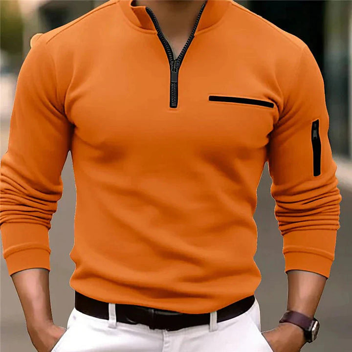 Jande  - Heren Lente zip-up trui met borstzak