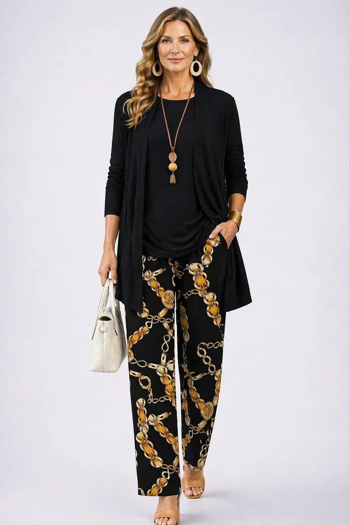 Driedelige set met vest, top en broek