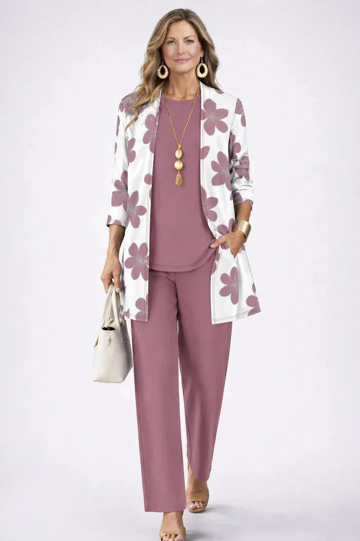 Driedelige set met vest, top en broek