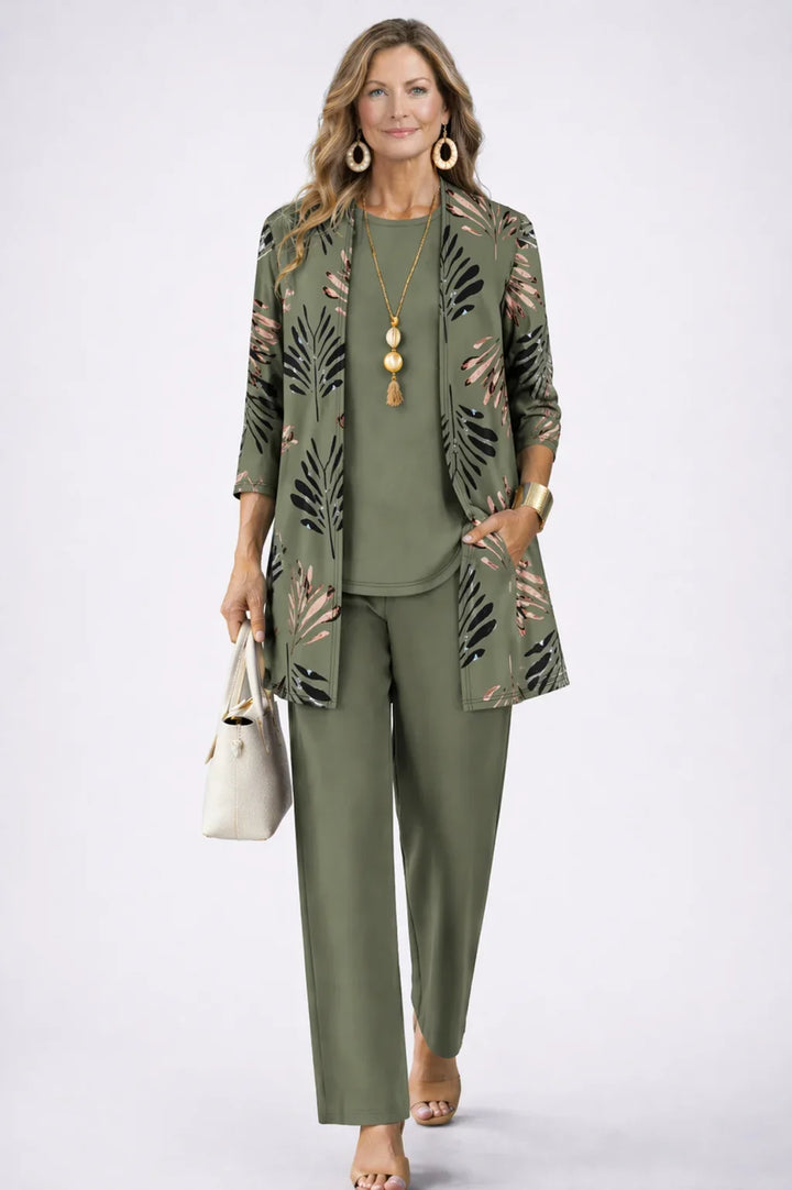 Driedelige set met vest, top en broek