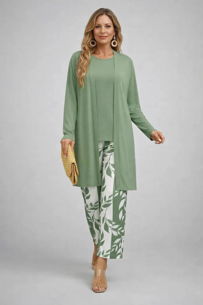 Driedelige set met vest, top en broek