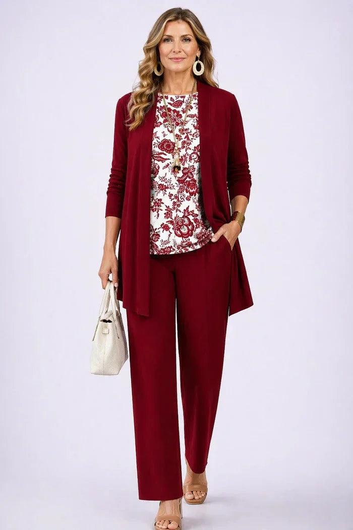 Driedelige set met vest, top en broek