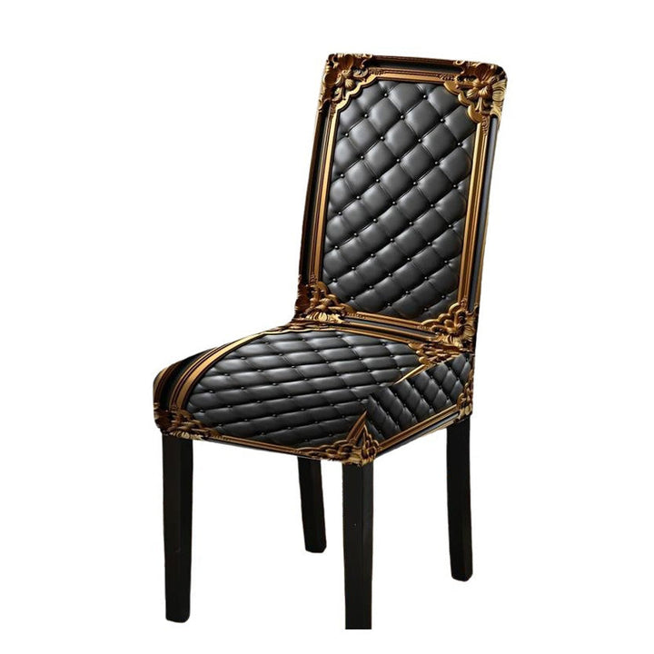 Barokke rekbare stoelhoezen met gouden detailprint - Washable Dining Chair Slipcovers