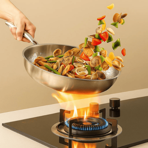 TITAN-PREMIUM PAN – Hoogwaardige titanium pan zonder coating voor alle kooktypen