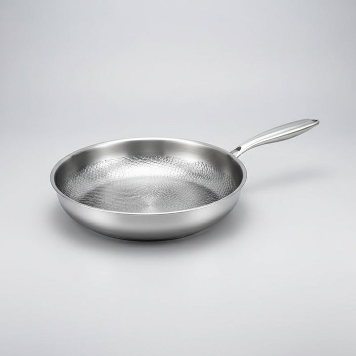 Titanium antiaanbak koekenpan gehamerd roestvrij staal inductiegeschikt braadpan