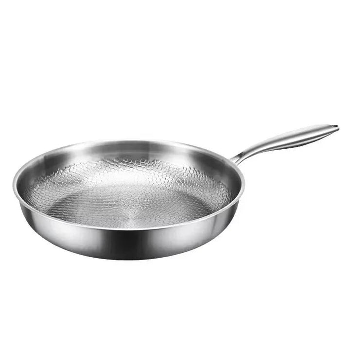 Titanium antiaanbak koekenpan gehamerd roestvrij staal inductiegeschikt braadpan