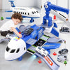 Speelgoedvliegtuig speelset opvouwbaar cargo minivoertuigen werkende kraan