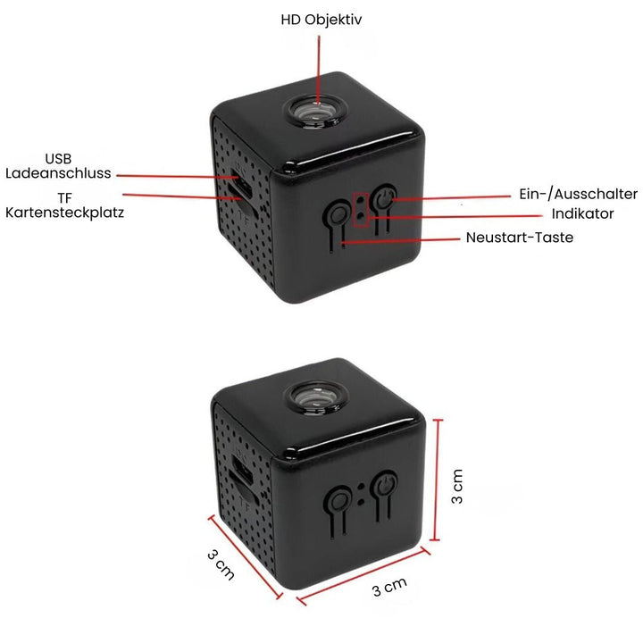 Bewakingscamera voor binnen en buiten | Mini Wi-Fi-camera met live-uitzending naar mobiel | Draadloos en compact | MiniGuardiano