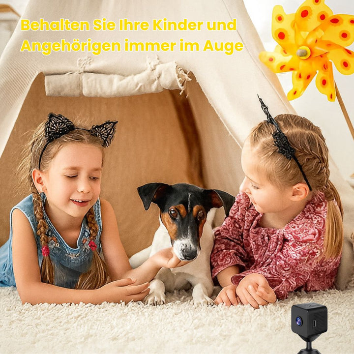 Bewakingscamera voor binnen en buiten | Mini Wi-Fi-camera met live-uitzending naar mobiel | Draadloos en compact | MiniGuardiano