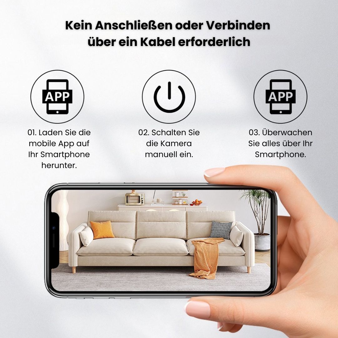 Bewakingscamera voor binnen en buiten | Mini Wi-Fi-camera met live-uitzending naar mobiel | Draadloos en compact | MiniGuardiano