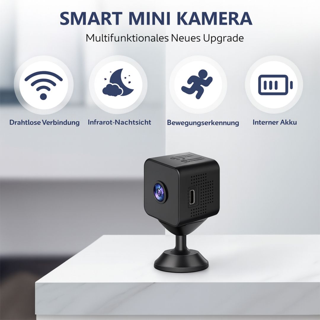 Bewakingscamera voor binnen en buiten | Mini Wi-Fi-camera met live-uitzending naar mobiel | Draadloos en compact | MiniGuardiano