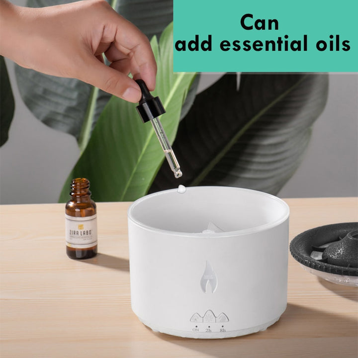 Ultrasone etherische olie diffuser met vlamlicht en kwalnevelmodus aromatherapie apparaat