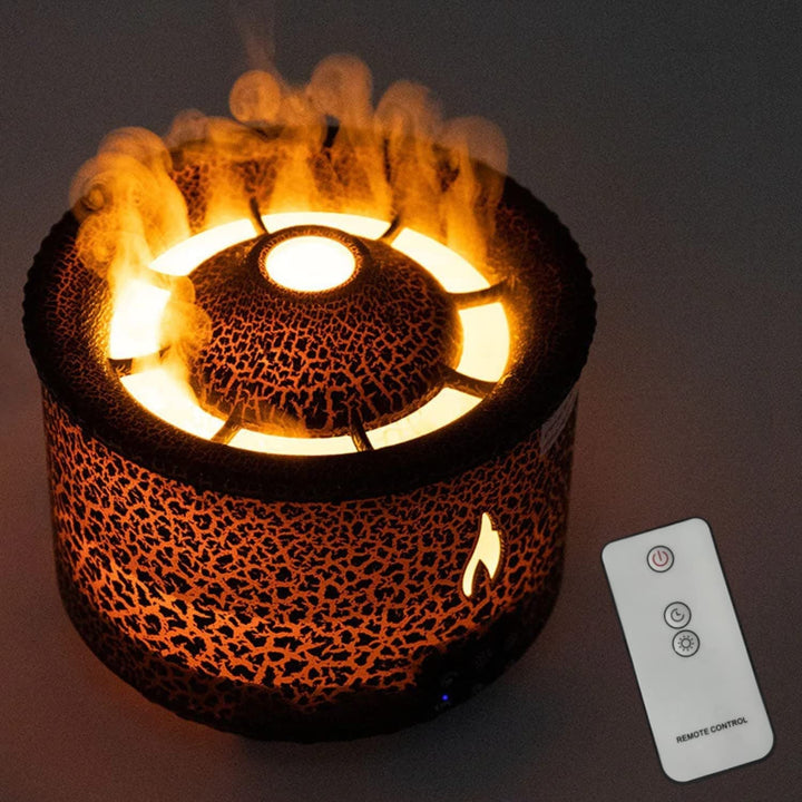 Ultrasone etherische olie diffuser met vlamlicht en kwalnevelmodus aromatherapie apparaat