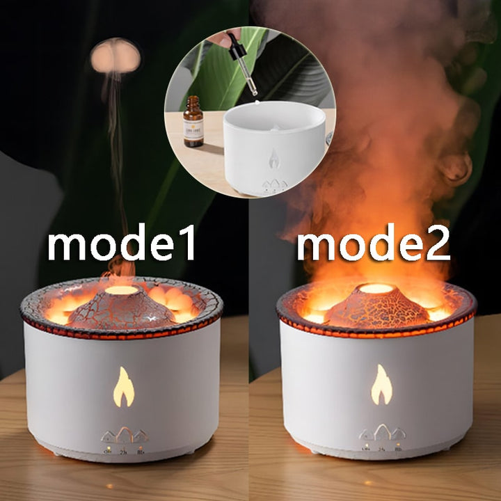 Ultrasone etherische olie diffuser met vlamlicht en kwalnevelmodus aromatherapie apparaat